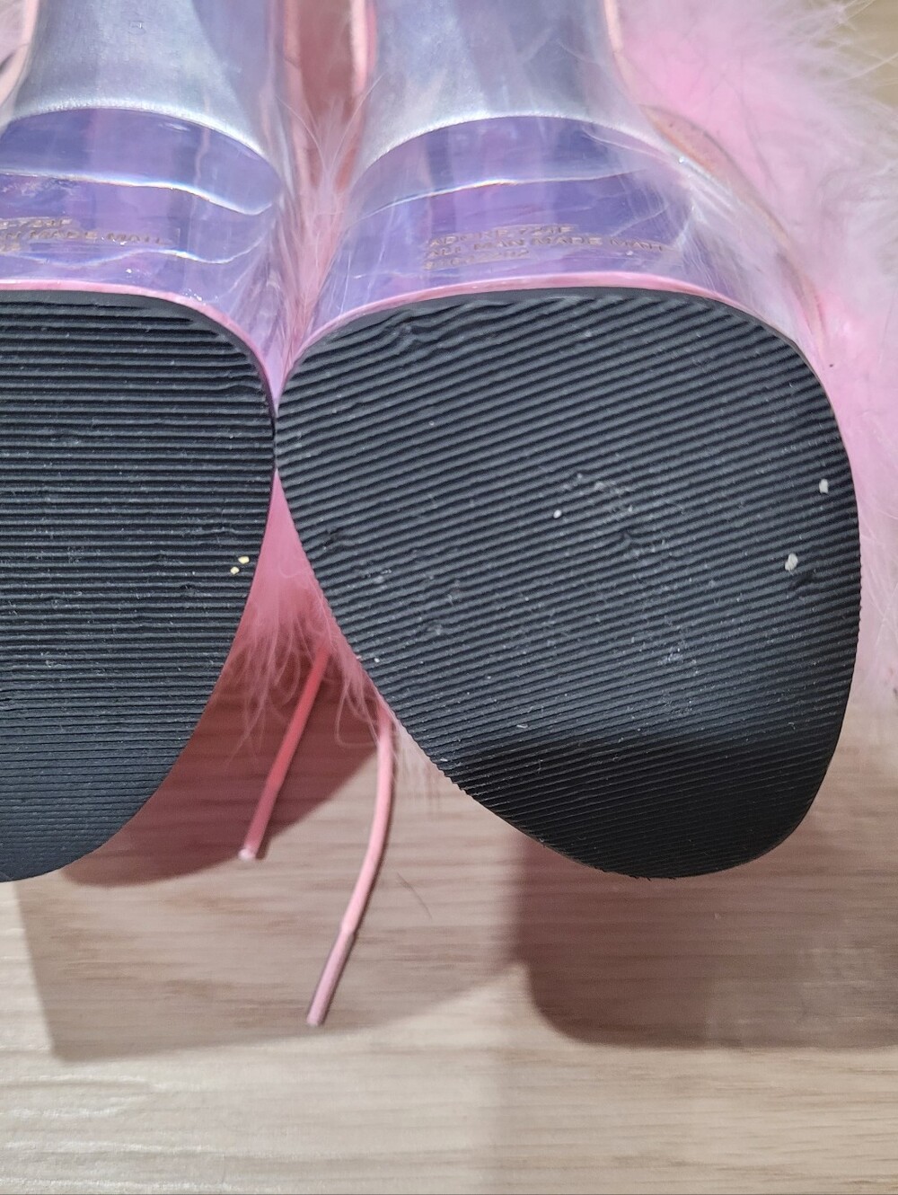 Pleasers Size 5 Adore - 724F Pink Flamingo, Fluffy Heels - Picture 12 of 13
